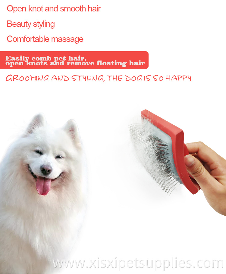 Factory Wholesale Red Wooden Pet Wire Grooming Brush Extra Long Pin Brush For Dogs And Cats